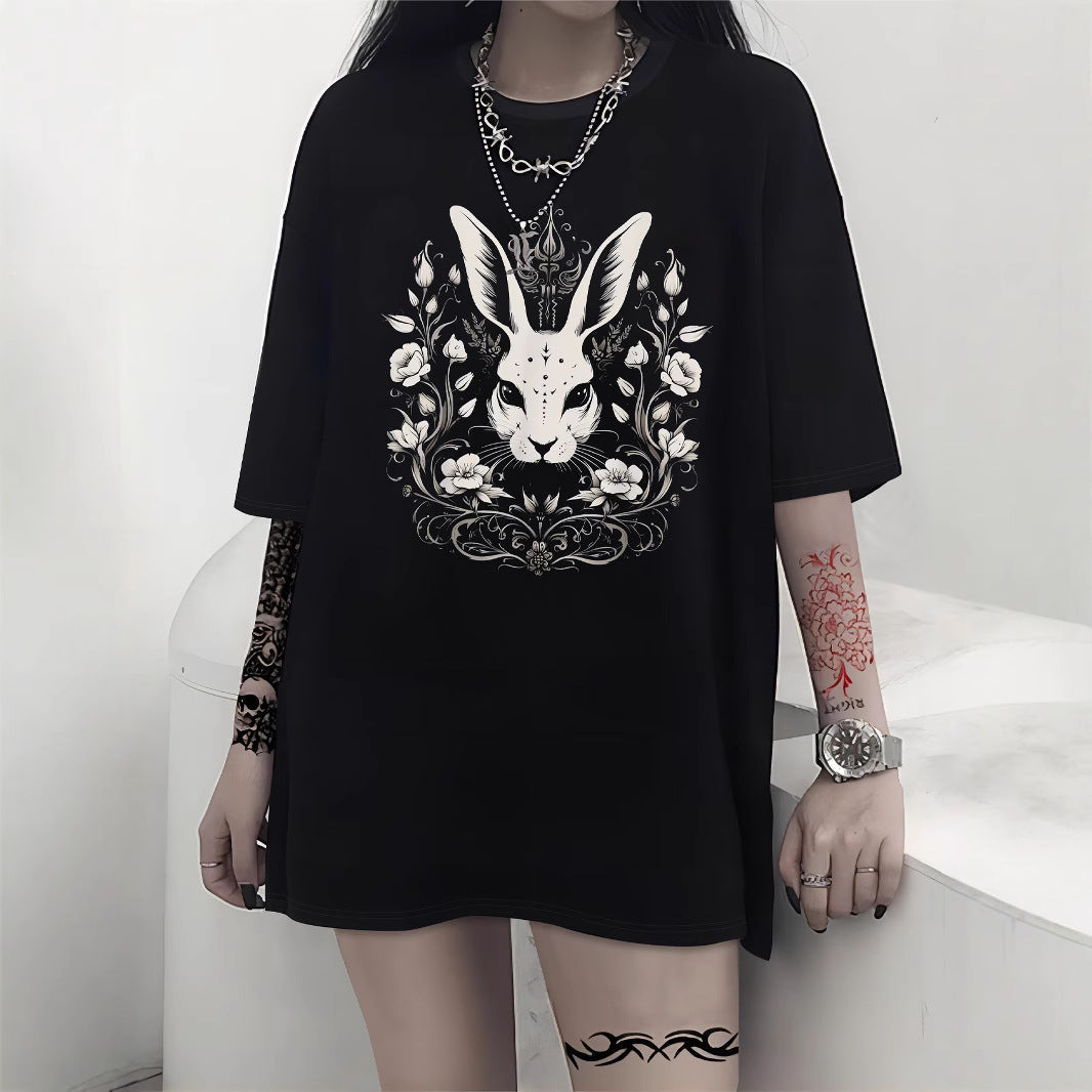 Damen Oversized T-Shirt mit dekorativem Schleifenmotiv Shopnory