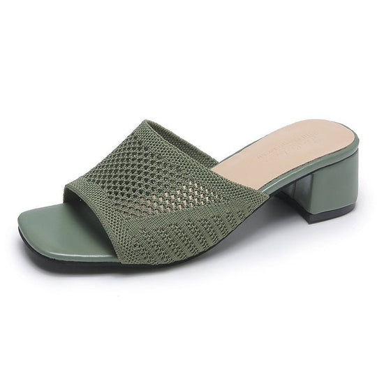 Damen Mules mit atmungsaktivem Netzdesign und bequemer Blockabsatzsohle