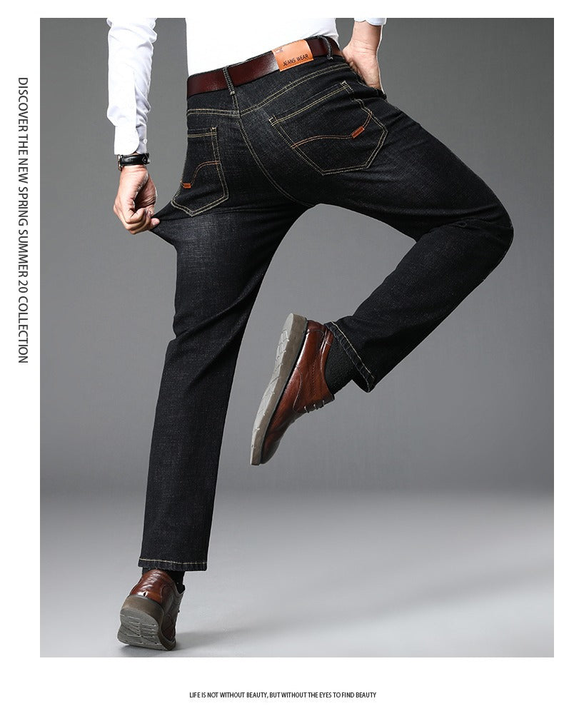 Herren klassische Jeans im lässigen Business-Stil mit besonders bequemer Passform