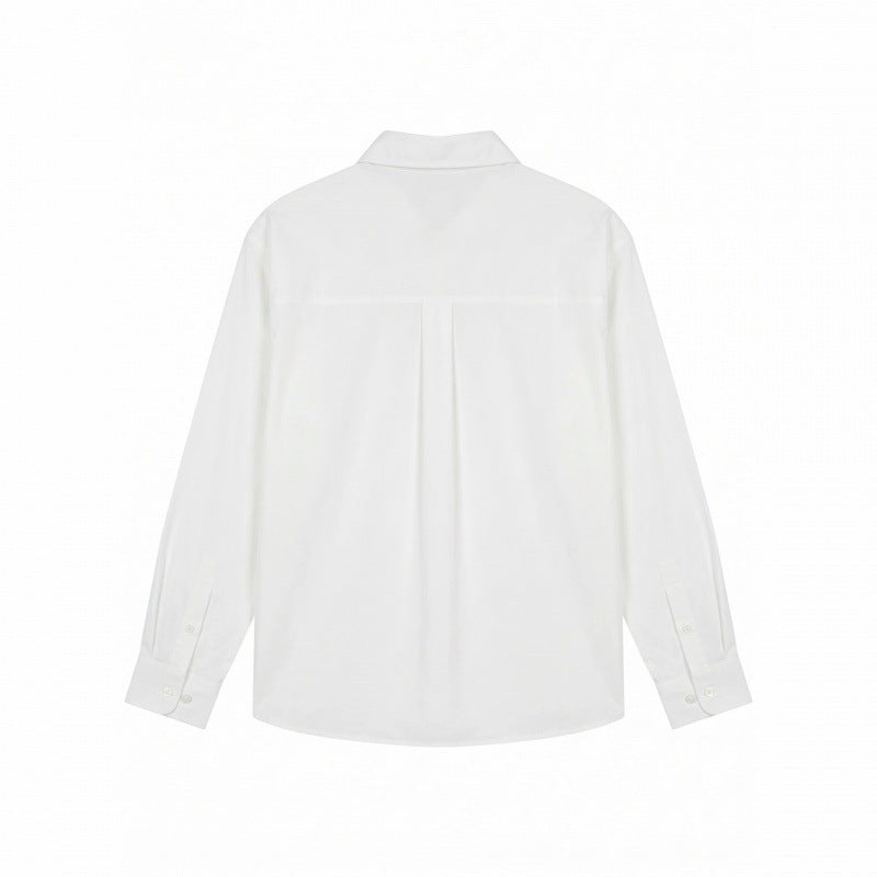 Unisex Besticktes Oversize-Hemd aus Baumwollmix mit Knopfleiste und dezenten Motivstickereien Shop Nory