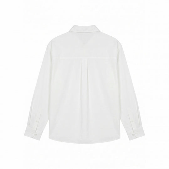 Unisex Besticktes Oversize-Hemd aus Baumwollmix mit Knopfleiste und dezenten Motivstickereien Shop Nory