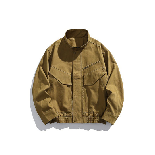 Herren Oversized Canvas-Fieldblouson mit Utility‑Taschen und Stehkragen Shop Nory