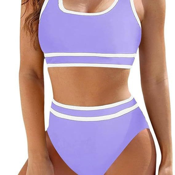 Damen Sportives Bikini-Set mit hohem Bund