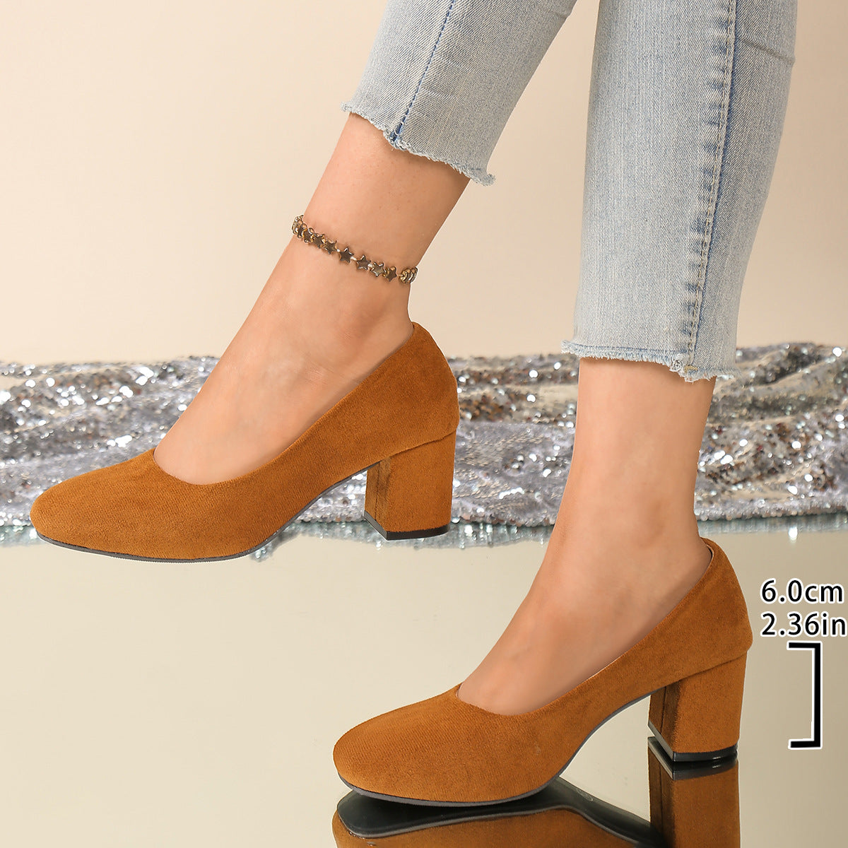 Damen Elegante und bequeme Pumps mit Blockabsatz Shopnory