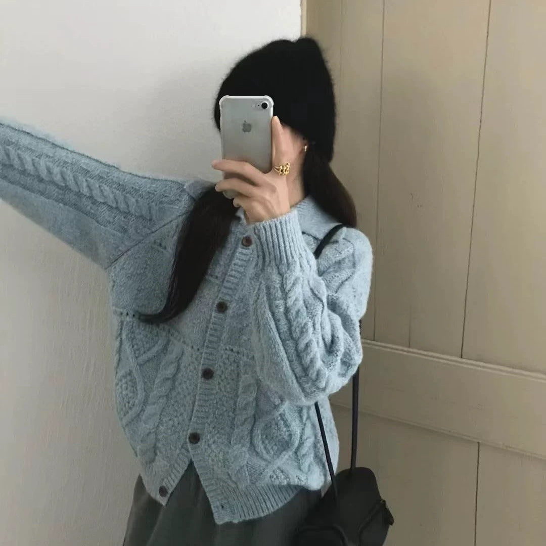 Damen Strickjacke mit Zopfmuster Shop Nory