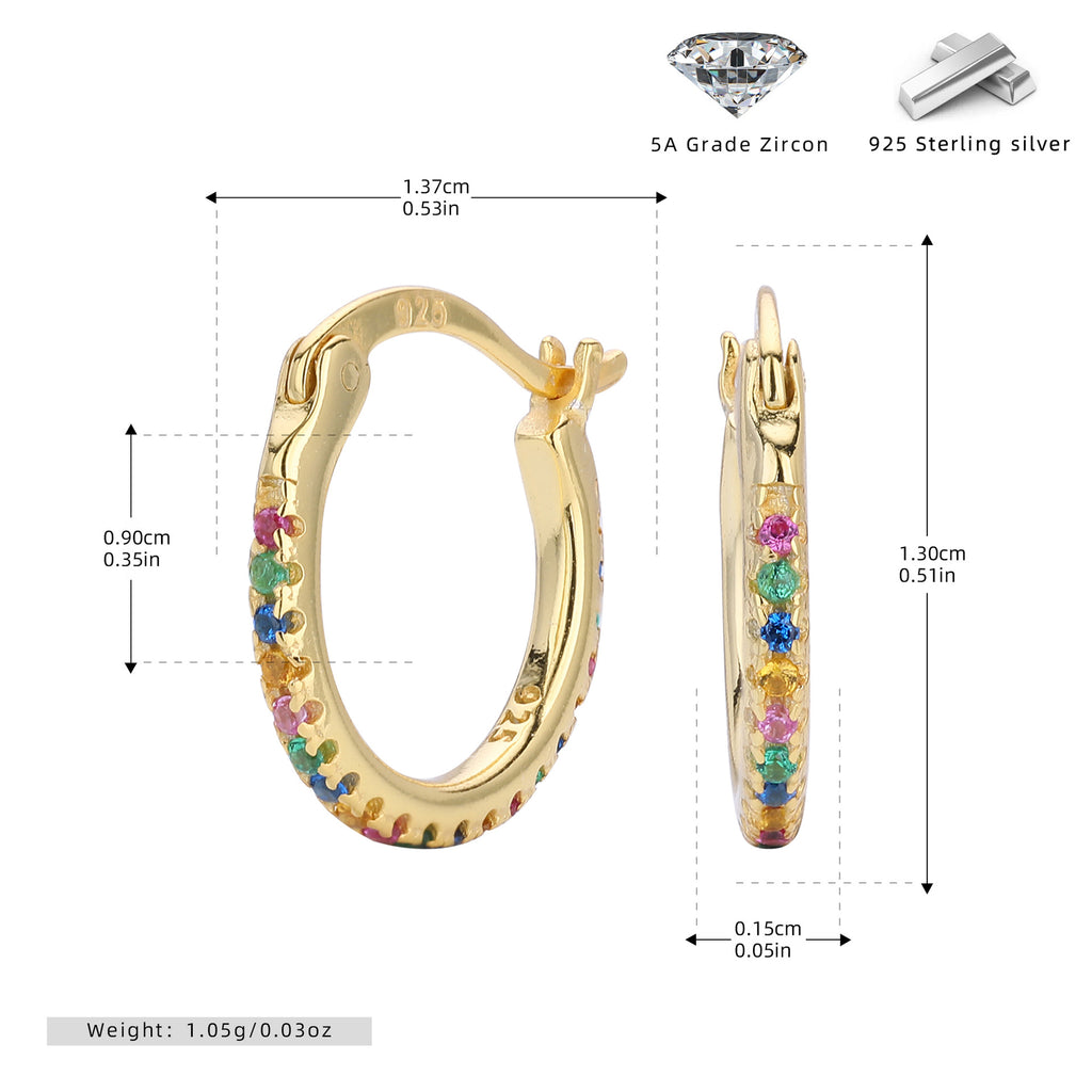 Damen Ohrstecker mit bunten Zirkonia Shop Nory