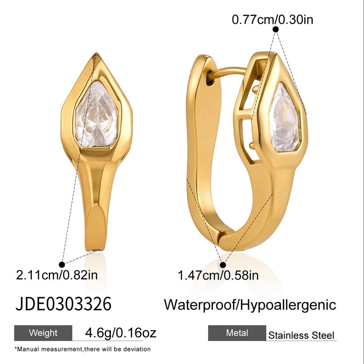 Damen Ohrhänger mit funkelndem Kristall und glattem Goldfinish Shop Nory