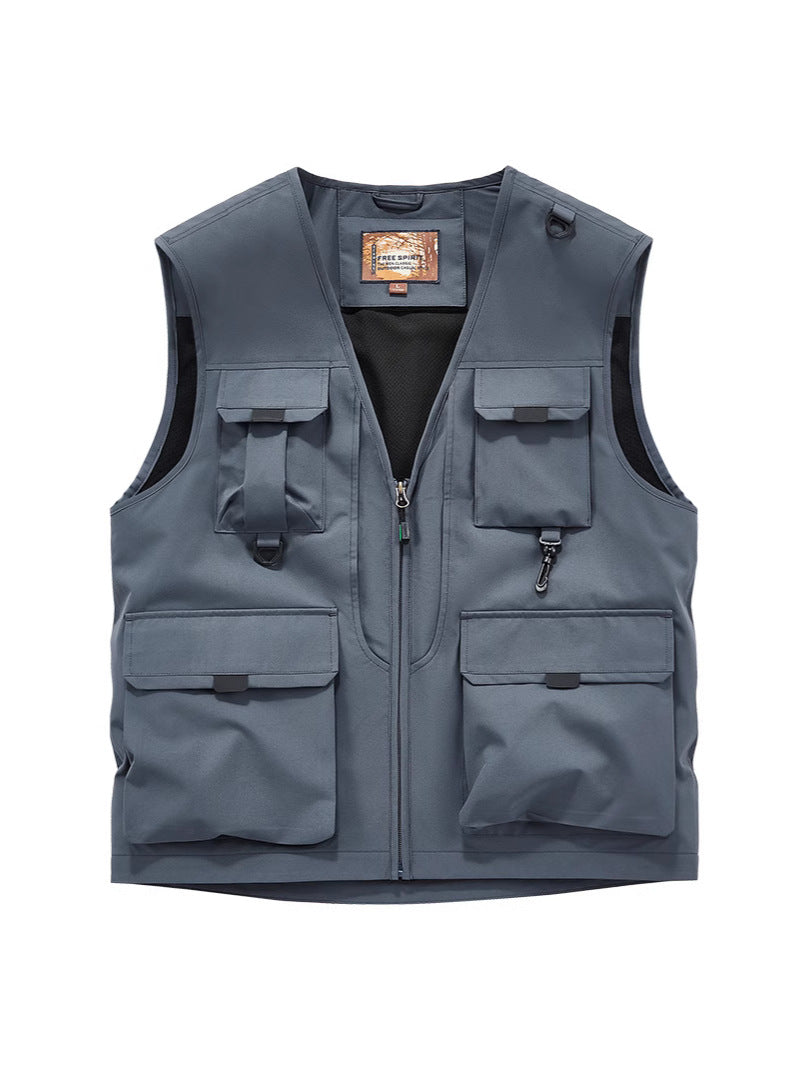 Herren Multifunktionale Utility-Weste mit Mehrfach‑Taschen und robustem Reißverschluss Shop Nory