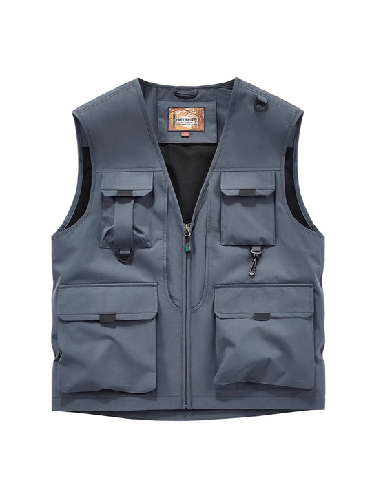Herren Multifunktionale Utility-Weste mit Mehrfach‑Taschen und robustem Reißverschluss Shop Nory