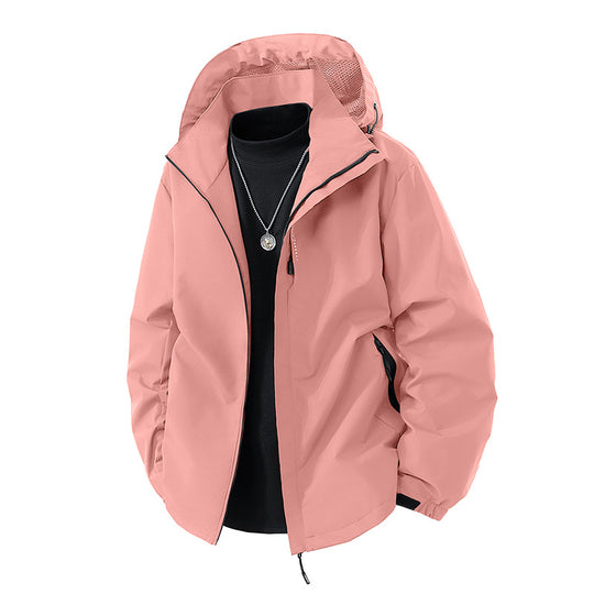 Herren Wasserabweisende Outdoor-Jacke mit Kapuze, winddichter Membran und verstellbarem Saum Shop Nory