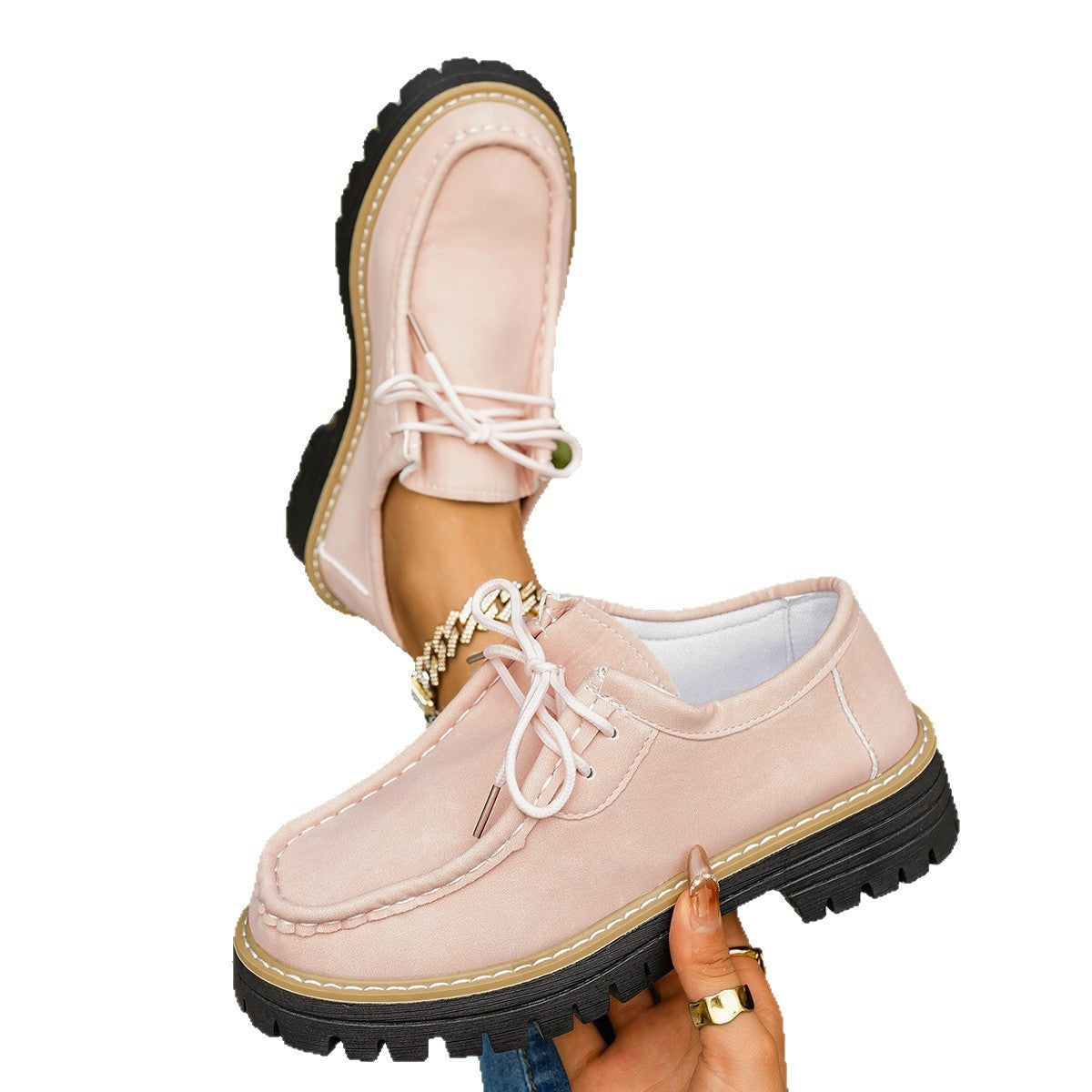 Damen Robuste Comfort-Schnürschuhe