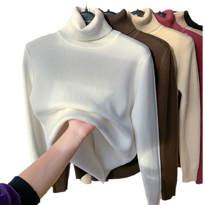 Damen Feinstrick-Rollkragenpullover mit wärmendem Innenfutter und schmaler Silhouette Shop Nory