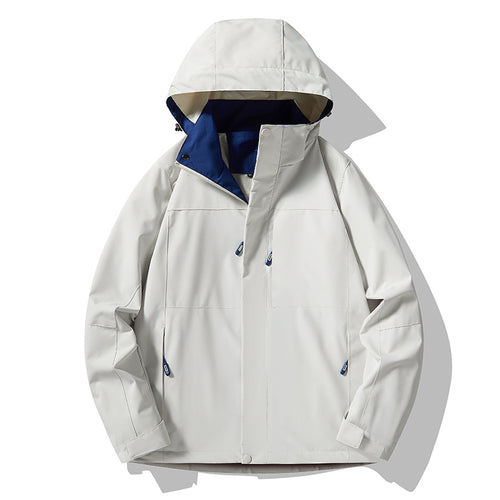 Herren Minimalistische technische Kapuzen-Softshelljacke mit mattem Finish und verdeckten Reißverschlüssen Shop Nory