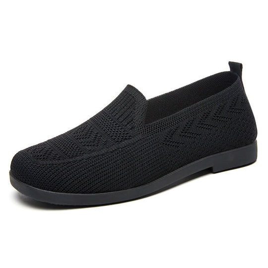 Damen Komfortable Strick-Slipper mit elastischem Einstieg und rutschfester Sohle