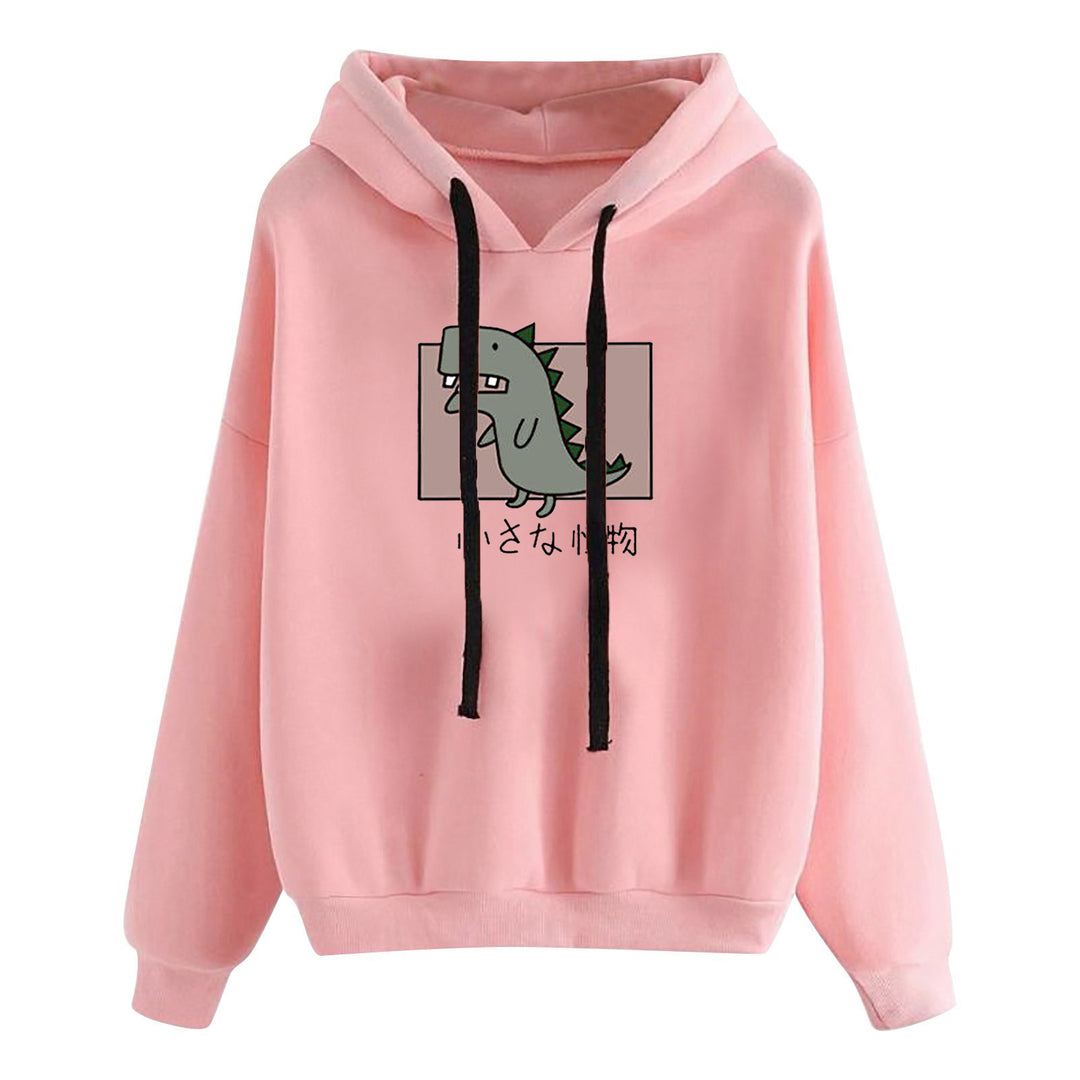 Damen nan kurz geschnittener Cropped-Kapuzenpullover mit niedlicher Frosch-Illustration und verstellbarer Kapuze Shop Nory
