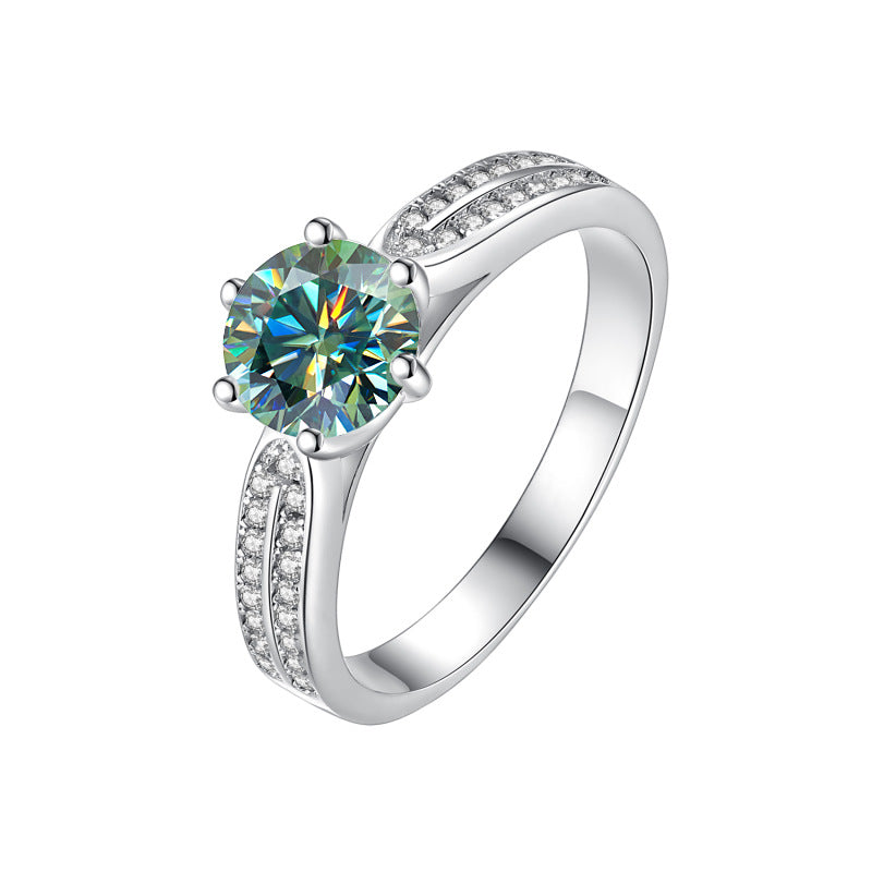 Damen Verlobungsring mit strahlendem, gelbem Zirkonia und funkelndem Design Shop Nory