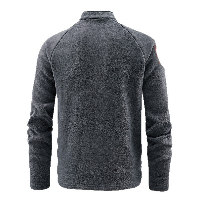 Herren Wärmender Fleecepullover mit kurzem Reißverschluss und Stehkragen Shop Nory