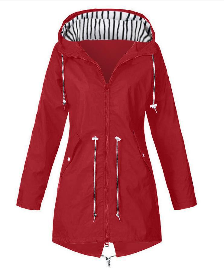 Damen nan taillierte Parka-Jacke mit Kapuze, Kordelzugbund und verdecktem Reißverschluss Shop Nory