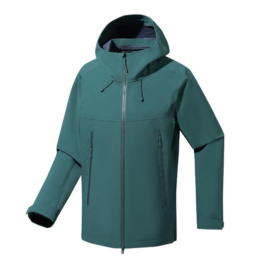 Herren wasser- und winddichte Softshell-Outdoorjacke mit verstellbarer Kapuze Shop Nory