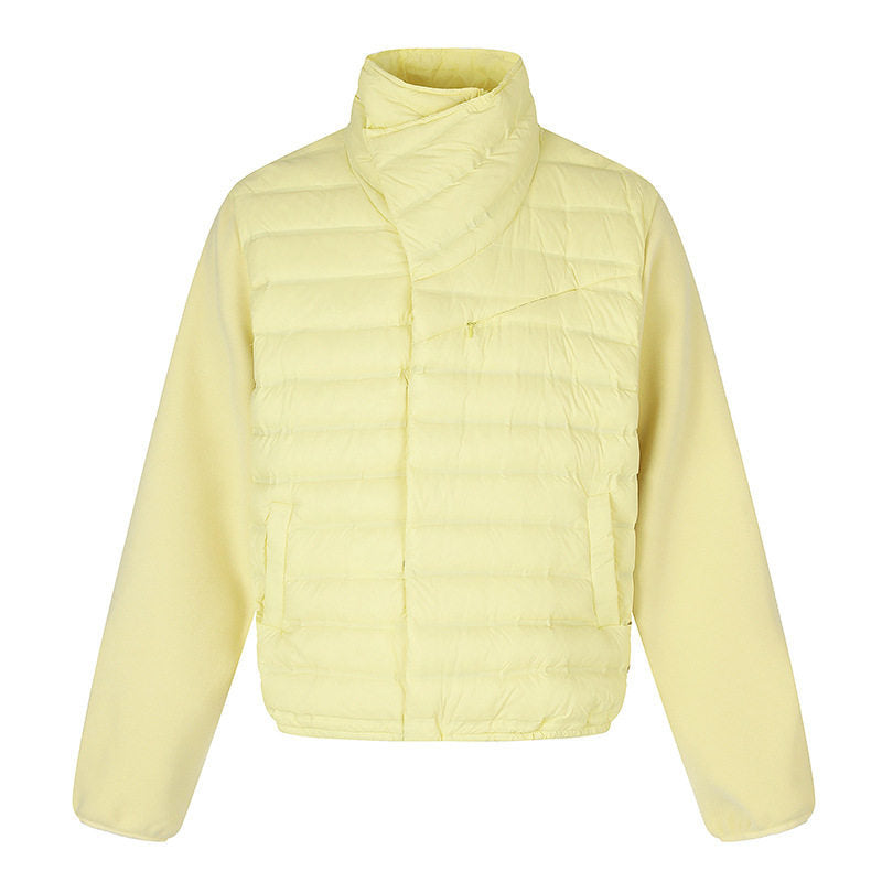 Damen gesteppte Hybrid-Jacke mit asymmetrischem Schalkragen und elastischem Bund Shop Nory