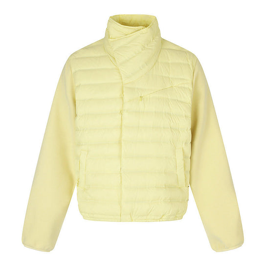Damen gesteppte Hybrid-Jacke mit asymmetrischem Schalkragen und elastischem Bund Shop Nory