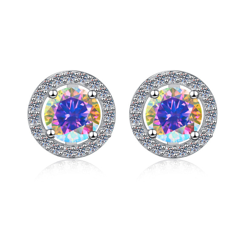 Damen-Ohrstecker mit glitzerndem Kristallbesatz und elegantem Rahmen Shop Nory