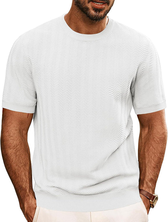 Herren strukturiertes Rundhals T-Shirt ShopNory