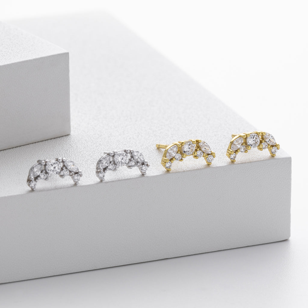 Damen Ohrstecker mit luxuriösen Zirkon-Akzenten und 925 Sterlingsilber Shop Nory