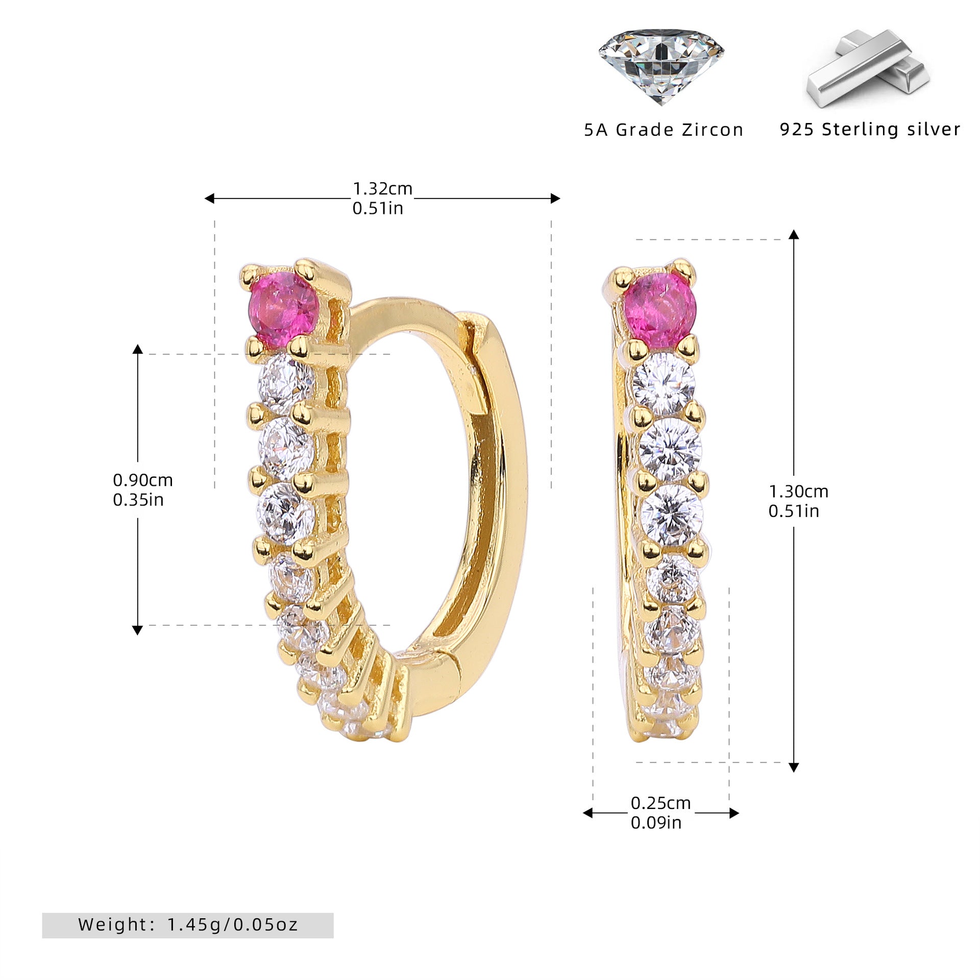 Damen Ohrhänger mit funkelnden Zirkonia und elegantem Goldfinish Shop Nory