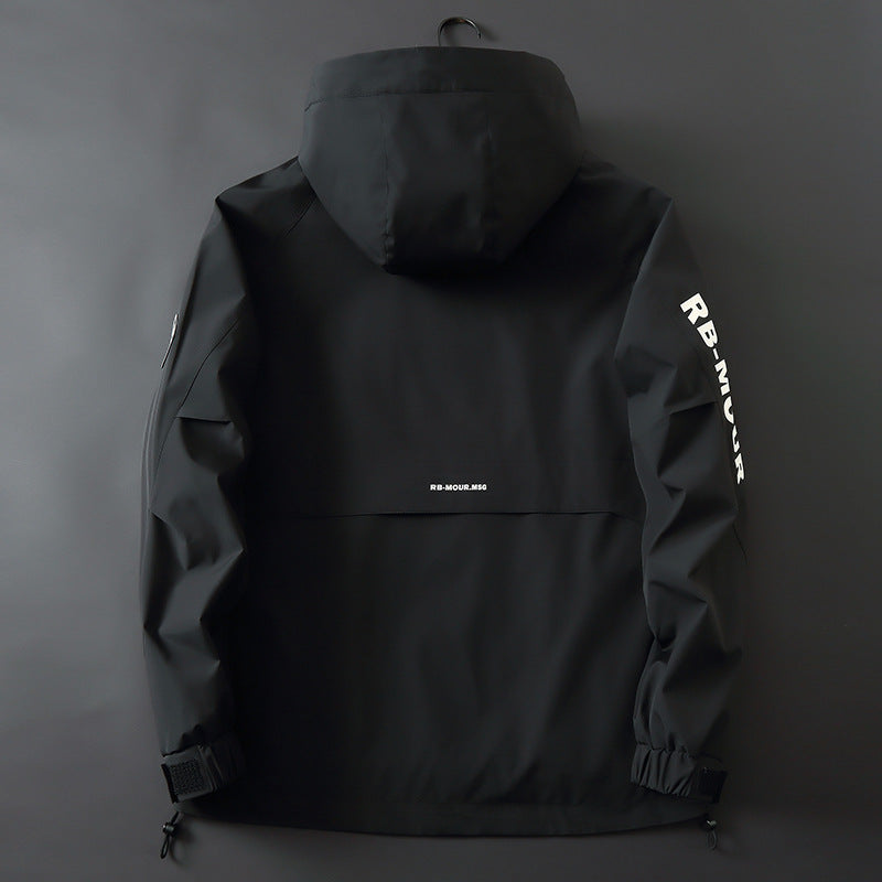Herren Softshell-Parka mit Kapuze, winddichter und wasserabweisender Membran sowie Logo-Applikationen Shop Nory