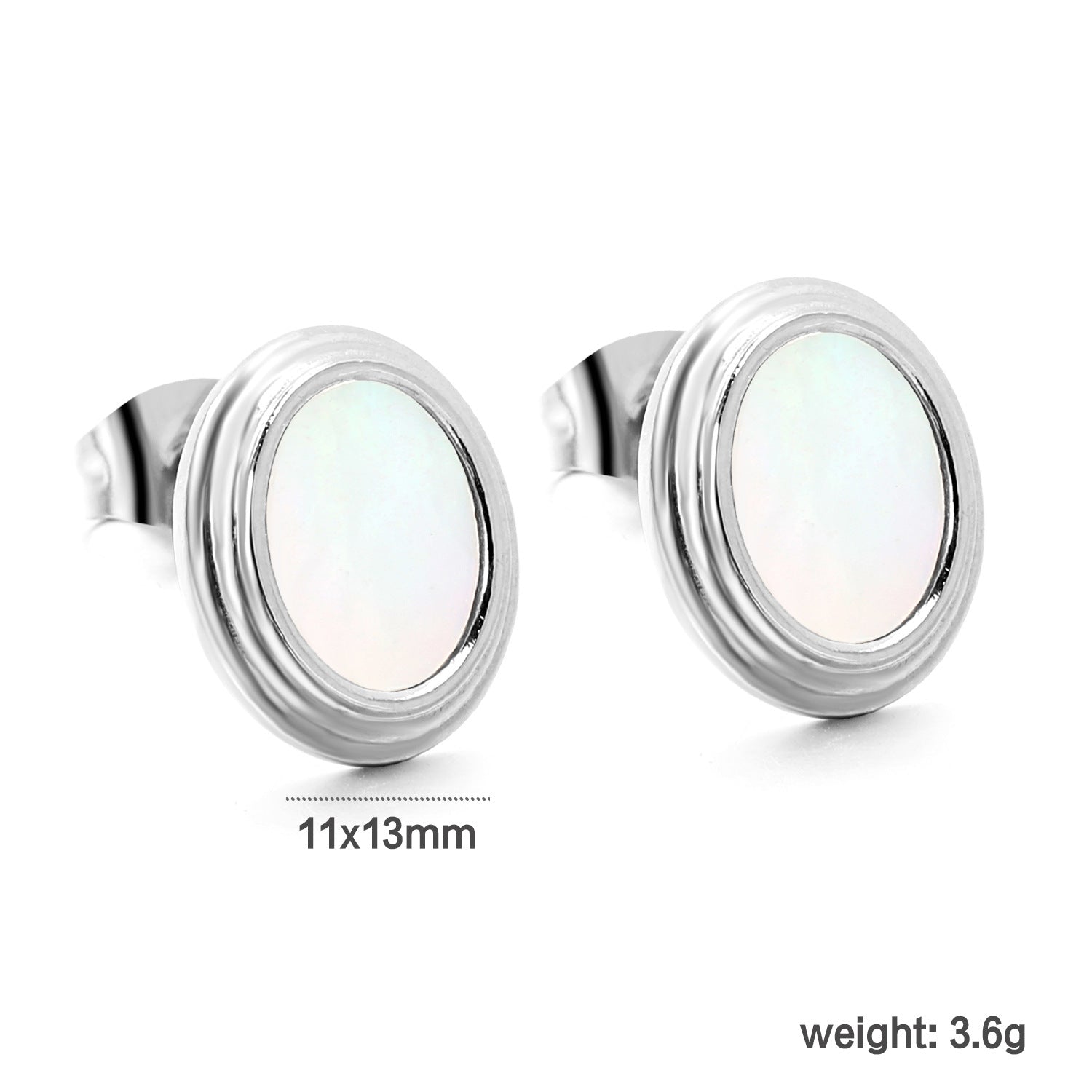 Damen Ohrstecker mit elegantem, hochglänzendem Gehäuse und farbigem Kristall Shop Nory