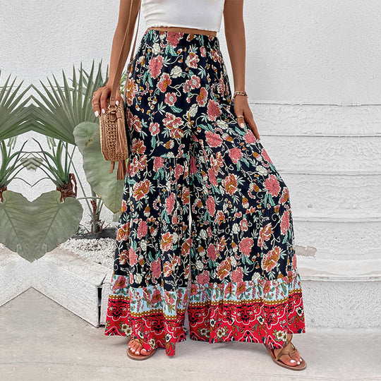 Damen Maxirock mit Stufen, elastischem Bund und floralem Boho-Print Shop Nory