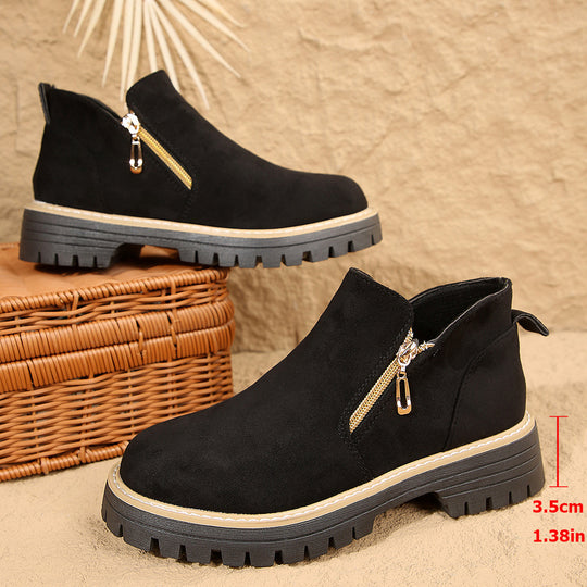 Damen Ankle-Boots mit Profilsohle, seitlichem Reißverschluss und gepolstertem Komfortschaft Shop Nory