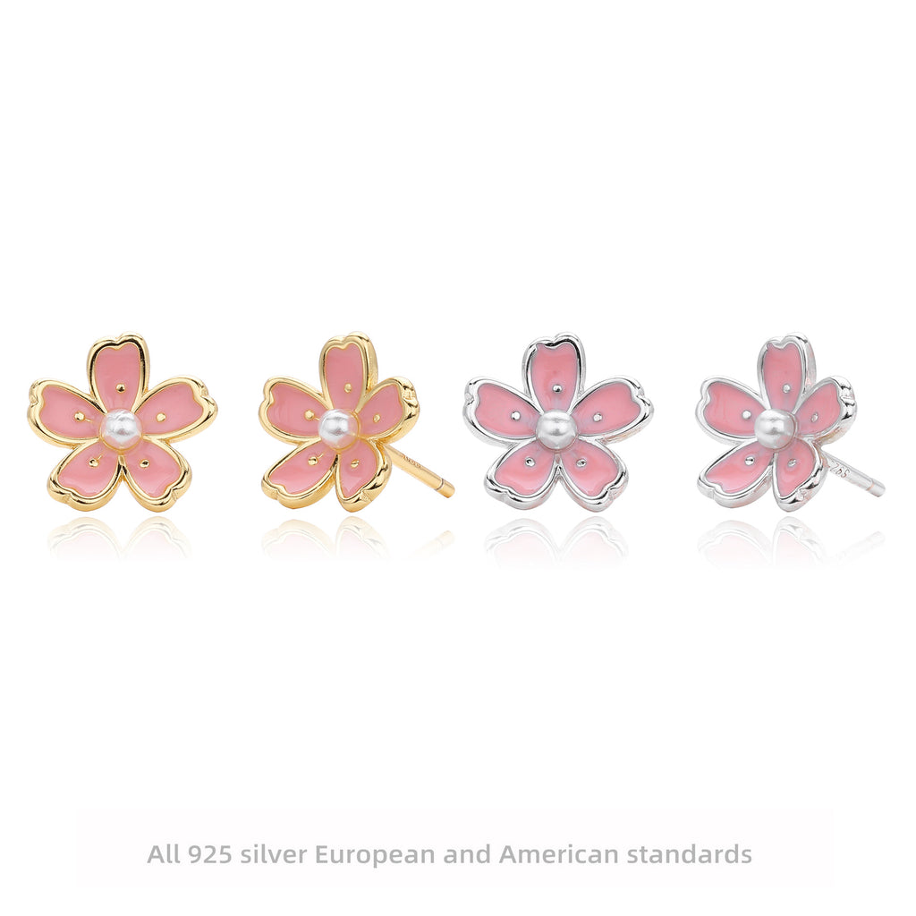 Damen Ohrstecker im floralen Design aus 925 Sterling Silber Shop Nory