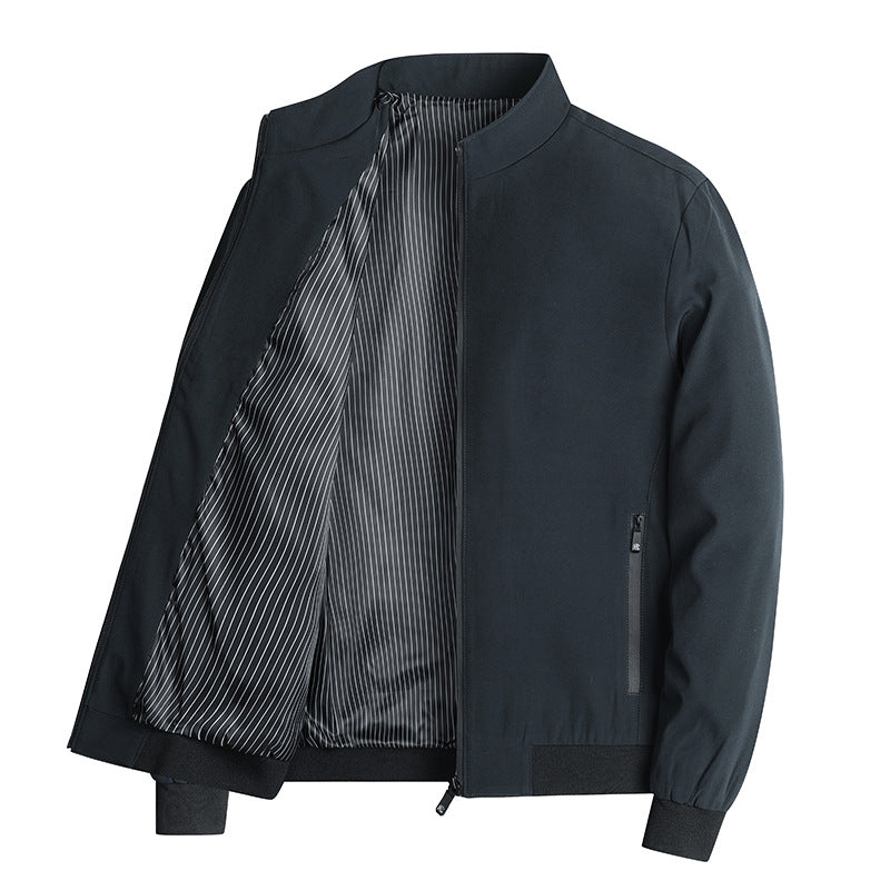 Herren leichte Blousonjacke mit Stehkragen, gestreiftem Innenfutter und Reißverschlusstaschen Shop Nory