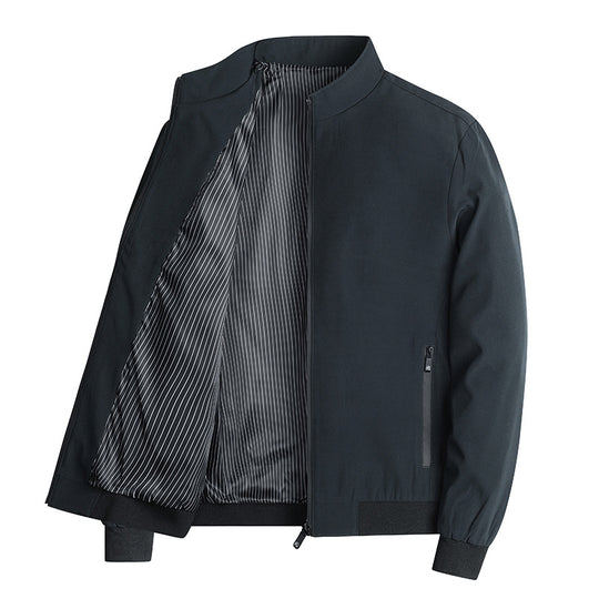 Herren leichte Blousonjacke mit Stehkragen, gestreiftem Innenfutter und Reißverschlusstaschen Shop Nory
