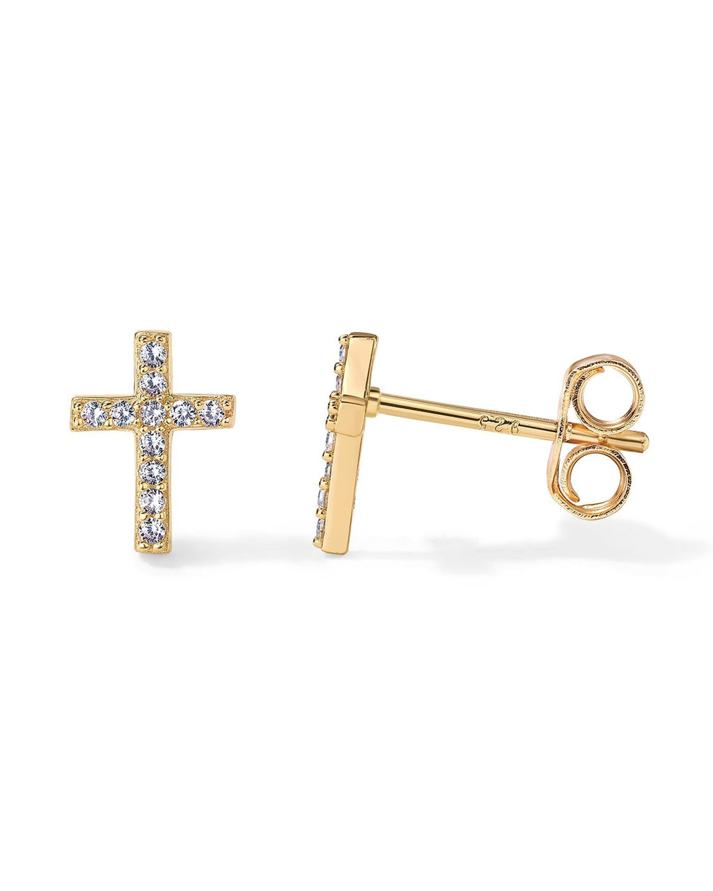 Damen Ohrstecker mit strahlendem Kreuzdesign und funkelnden Zirkonia Shop Nory