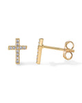 Damen Ohrstecker mit strahlendem Kreuzdesign und funkelnden Zirkonia Shop Nory
