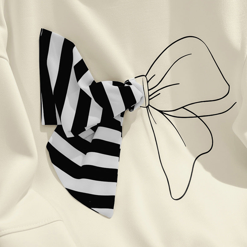Damen Lässiger Sweatshirt mit Schleifen-Design Shop Nory