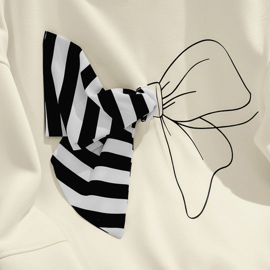 Damen Lässiger Sweatshirt mit Schleifen-Design Shop Nory