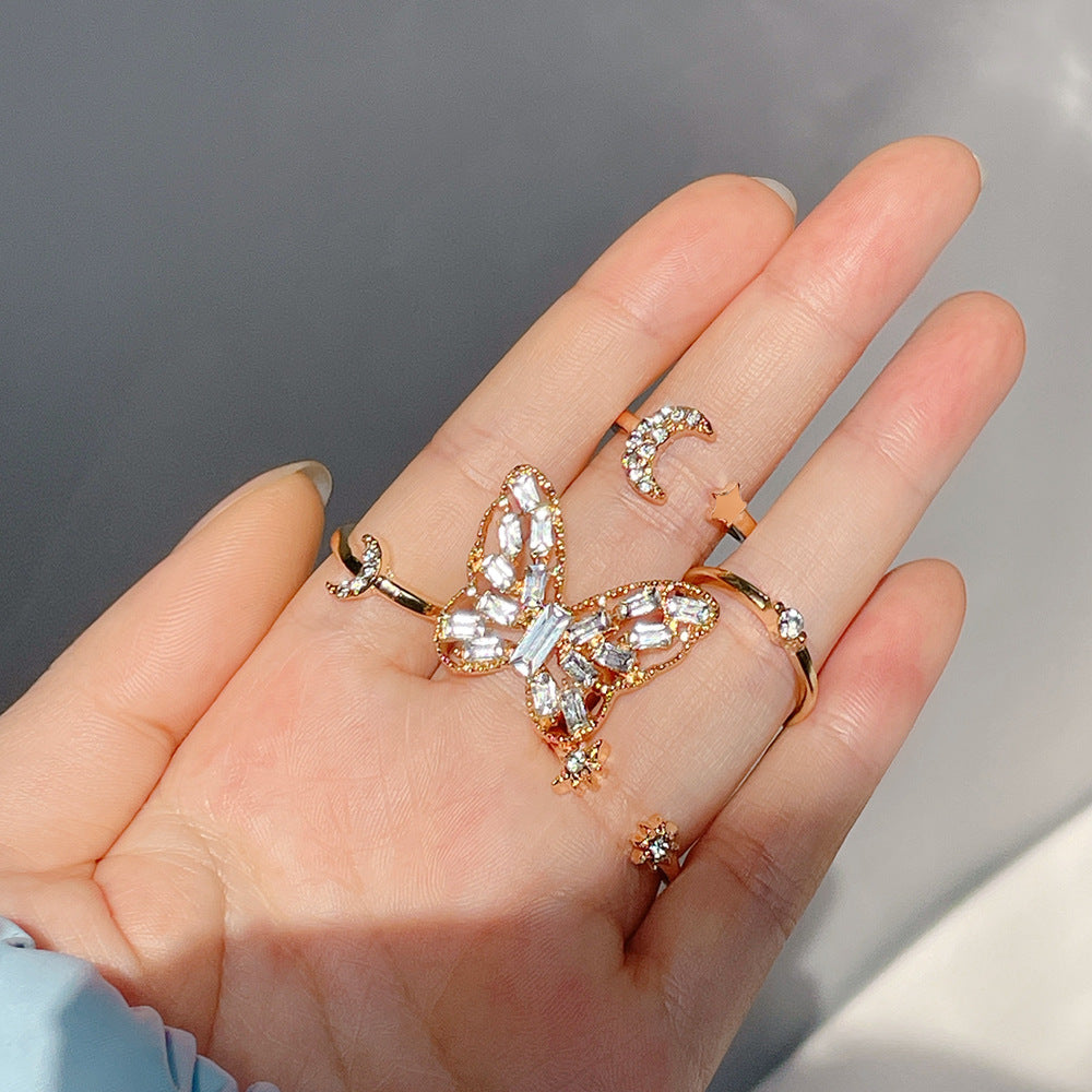 Damen Ring-Set mit kunstvollen Designs und funkelnden Zirkonia Shop Nory
