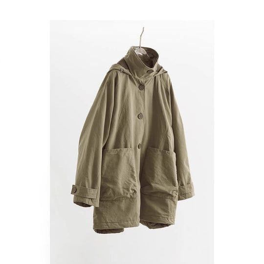 Damen Modische Übergangsjacke mit abnehmbarer Kapuze Shop Nory