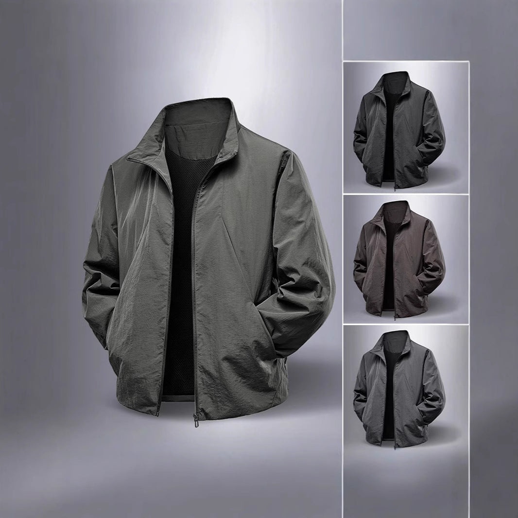 Herren Ultraleichter winddichter Übergangsblouson mit Stehkragen und verdecktem Reißverschluss Shop Nory