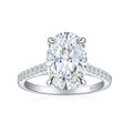 Damen eleganter Ring mit ovalem Hauptstein und feinem Zirkonia-Besatz Shop Nory