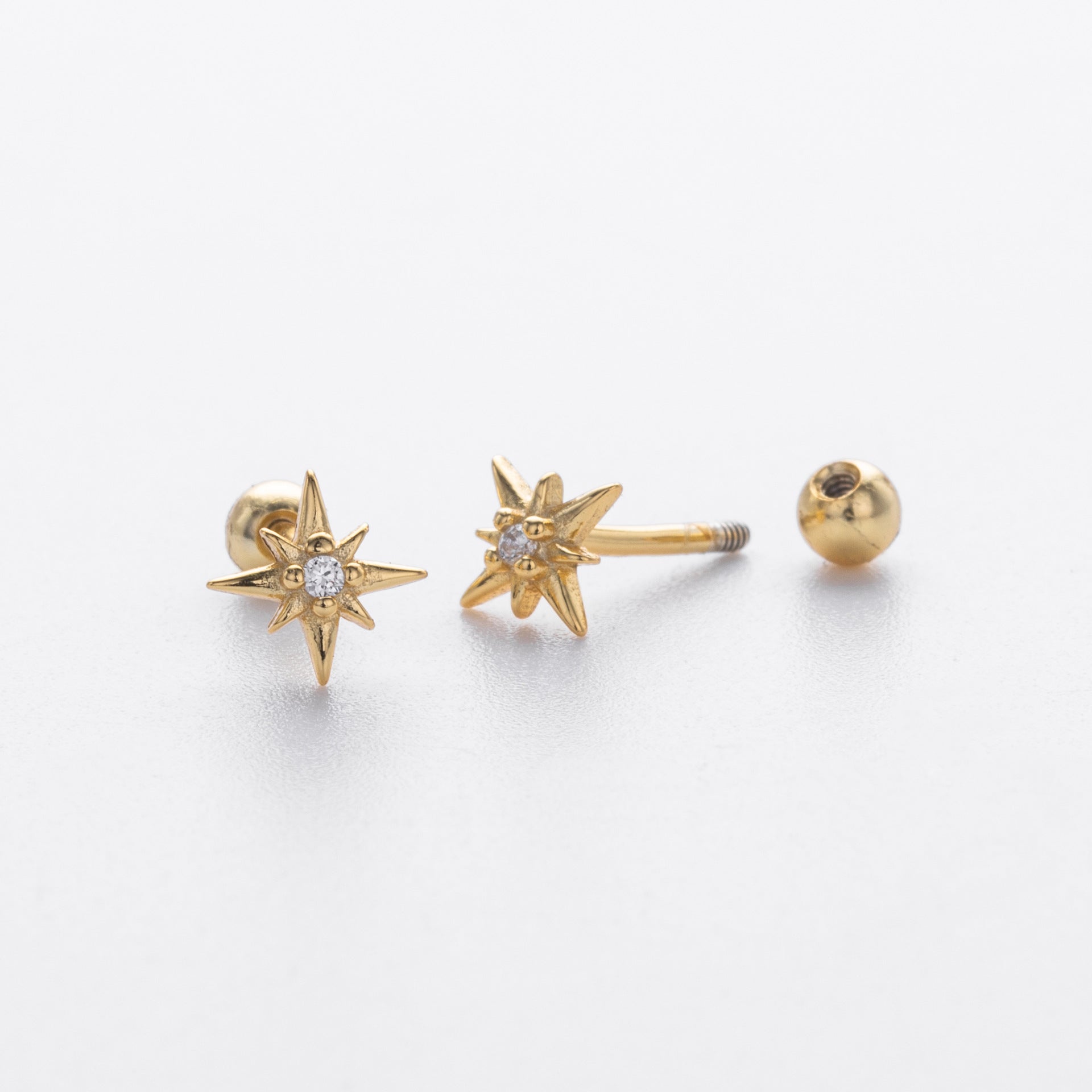 Damen Ohrstecker im funkelnden Sternendesign aus hochwertigem 925 Sterling Silber Shop Nory