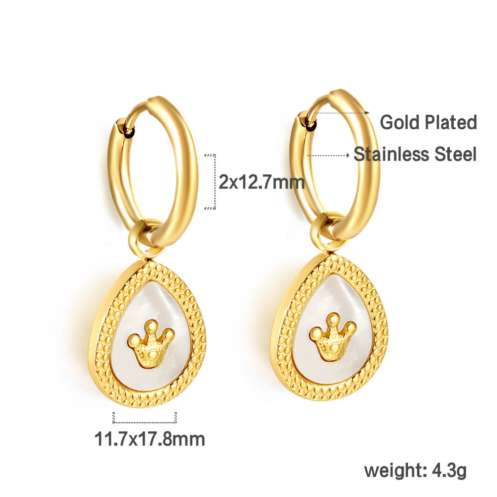 Damen elegante Halskette mit funkelndem Anhänger aus Edelstahl und goldplattierter Kette Shop Nory