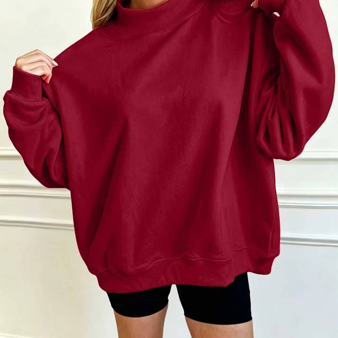Damen Oversize Sweatshirt mit Stehkragen und Ballonärmeln Shop Nory