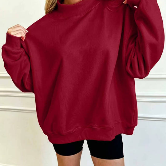 Damen Oversize Sweatshirt mit Stehkragen und Ballonärmeln Shop Nory
