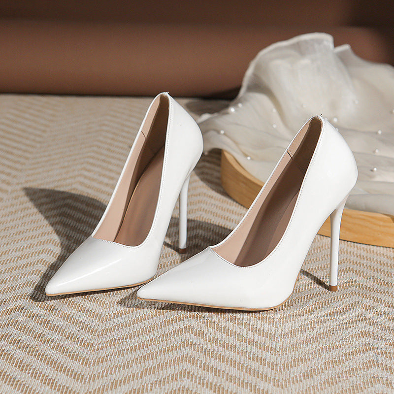 Damen Elegante spitz zulaufende Lackpumps mit extra hohem Stilettoabsatz Shop Nory