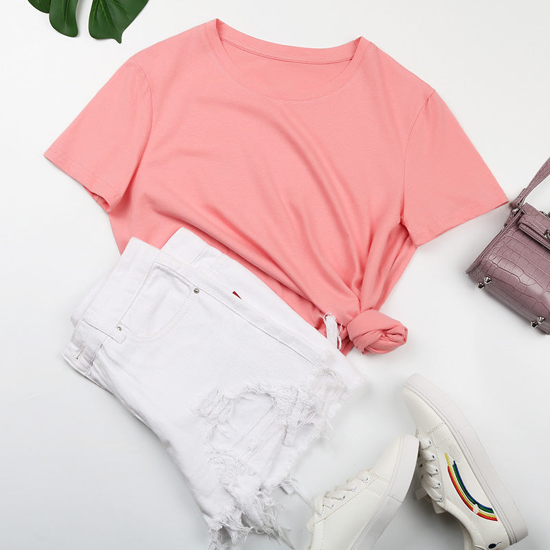 Damen Basic T-Shirt mit Lässigem Schnitt und Hochwertiger Baumwollqualität Shopnory
